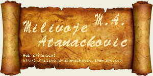 Milivoje Atanacković vizit kartica
